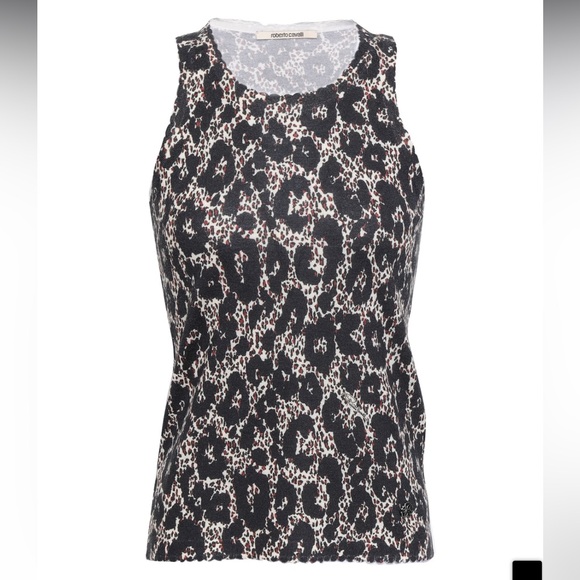 Roberto Cavalli Leopard Print Sleeveless Top Tank - Picture 4 of 6